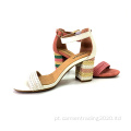 Sandálias coloridas personalizadas sapatos femininos de estilo romano